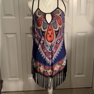 Bohemian Paisley Fringe Top